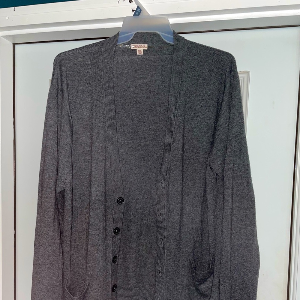 Grey Cardigan Sweater